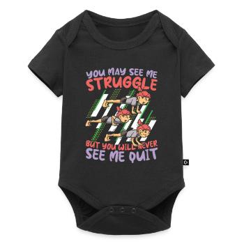 You Will Never See Me Quit für Sportler - Baby Premium Kurzarmbody - Schwarz - Vorne