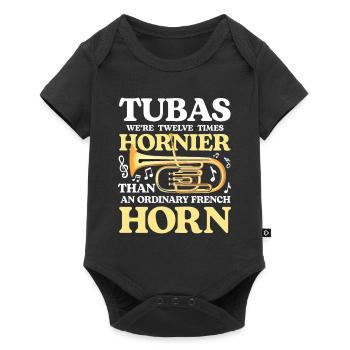 Tubas We're Twelve Times Hornier Than French Horn - Baby Premium Kurzarmbody - Schwarz - Vorne