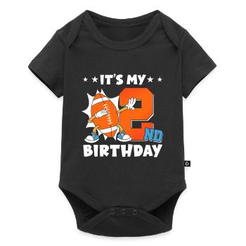 It's my 2nd birthday American Football - Baby Premium short-sleeve bodysuit - black - Front