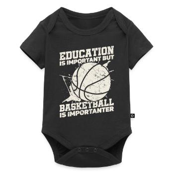 Education is important, but sports ball basketball - Baby Premium short-sleeve bodysuit - black - Front