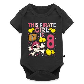 Skeleton This Pirate Is 8th Pirate Birthday - Baby Premium short-sleeve bodysuit - black - Front