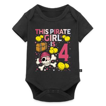 Skeleton This Pirate Is 4th Pirate Birthday - Baby Premium short-sleeve bodysuit - black - Front