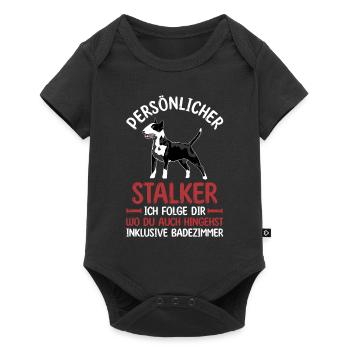 Hund Bull Terrier - Baby Premium Kurzarmbody - Schwarz - Vorne