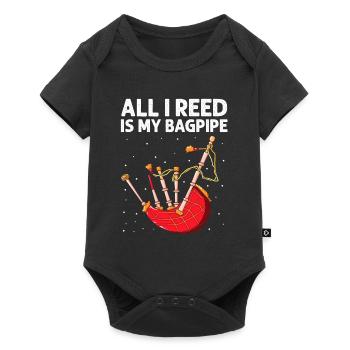 Bagpipe training and bagpipe playing - Baby Premium short-sleeve bodysuit - black - Front