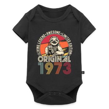 1973 Birthday vintage vintage sloth gift - Baby Premium short-sleeve bodysuit - black - Front