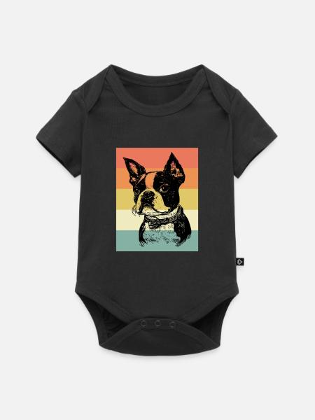 Boston Terrier - Baby Premium Kurzarmbody - Schwarz