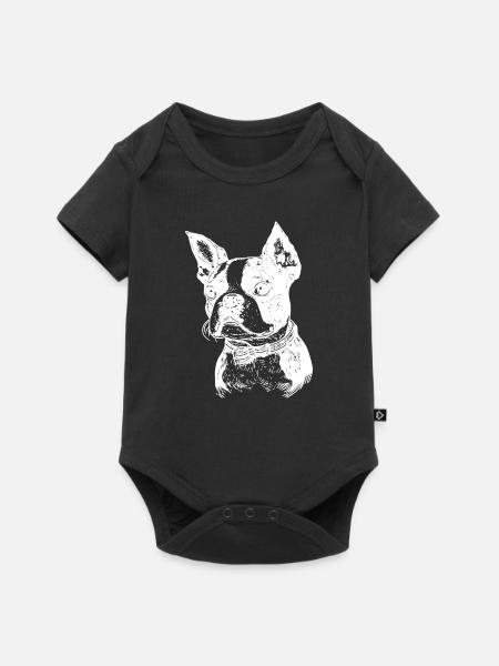 Boston Terrier - Baby Premium Kurzarmbody - Schwarz