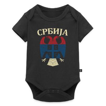 Srbija Serbia Serbian Serbian Yugoslavija Belgrade - Baby Premium Kurzarmbody - Schwarz - Vorne