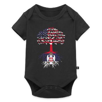 Serbia Serbian Serbian Srbija Yugoslavija Belgrade - Baby Premium Kurzarmbody - Schwarz - Vorne