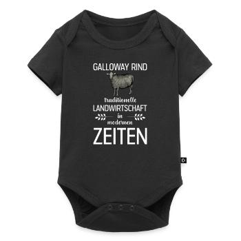 Galloway Rind I Schottland Rinderzucht für - Baby Premium Kurzarmbody - Schwarz - Vorne
