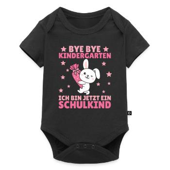 bye bye Kindergarten ich bin jetzt ein Schulkind - Baby Premium Kurzarmbody - Schwarz - Vorne
