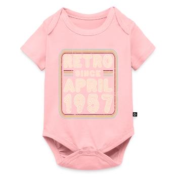 Anniversaire Avril 1957 Cadeau rétro - Body à manches courtes Premium Bébé - rose - Devant