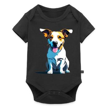 Jack Russel panting - Baby Premium short-sleeve bodysuit - black - Front