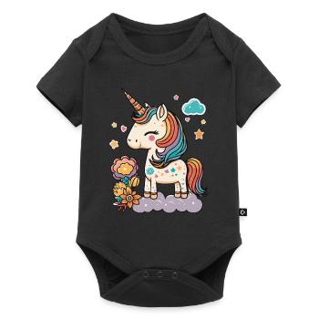 Cute magic unicorn - kindergarten and school - Baby Premium short-sleeve bodysuit - black - Front