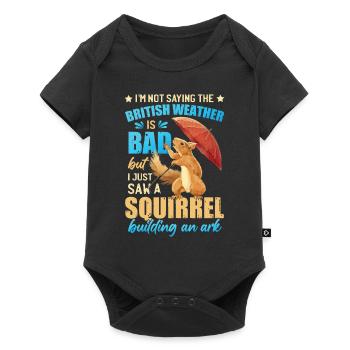 Funny British Weather Joke - Baby Premium short-sleeve bodysuit - black - Front