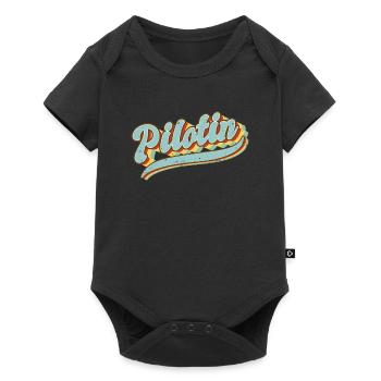 Flugzeug Vintage Pilotin - Baby Premium Kurzarmbody - Schwarz - Vorne