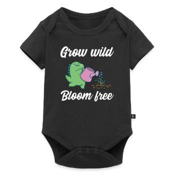 Grow wild bloom free - Baby Premium short-sleeve bodysuit - black - Front