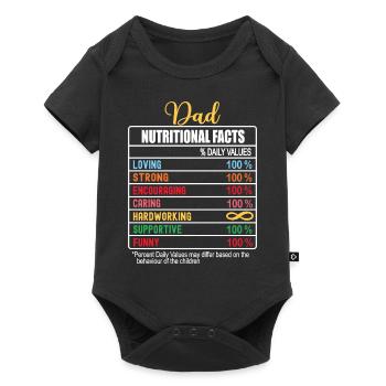 Dad Valeurs nutritionnelles Drôle de fête des pères Nutrition - Body à manches courtes Premium Bébé - noir - Devant