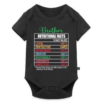 Brother Nutritional Facts National Brother's Day - Baby Premium short-sleeve bodysuit - black - Front