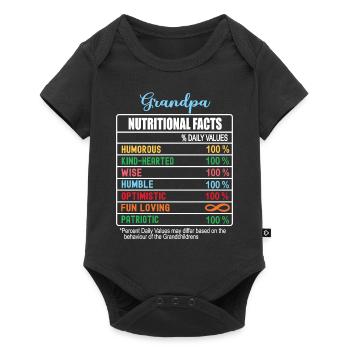 Grand-père Faits nutritionnels Fête des grands-parents drôle - Body à manches courtes Premium Bébé - noir - Devant
