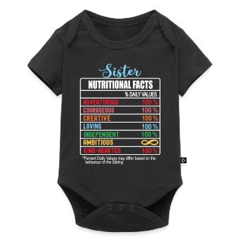 Valeurs nutritionnelles des sœurs Journée nationale des sœurs - Body à manches courtes Premium Bébé - noir - Devant