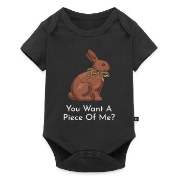 Lapin de Pâques en chocolat Vous voulez un morceau de moi? - Body à manches courtes Premium Bébé - noir - Devant