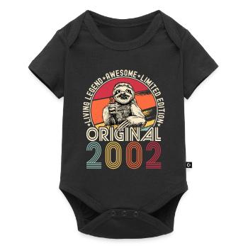 2002 Birthday vintage vintage sloth gift - Baby Premium short-sleeve bodysuit - black - Front