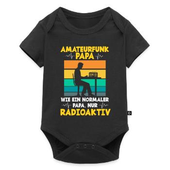 Amateurfunk Papa Wie Ein Normaler Papa Nur Radio a - Baby Premium Kurzarmbody - Schwarz - Vorne