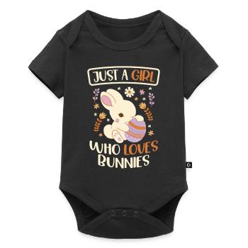 A girl who loves bunnies, - Baby Premium short-sleeve bodysuit - black - Front