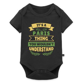 Französisch Franzose Paris Frankreich - Baby Premium Kurzarmbody - Schwarz - Vorne