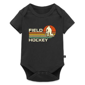 Field Hockey Retro Ice Hockey Loves Goalkeeper - Baby Premium Kurzarmbody - Schwarz - Vorne