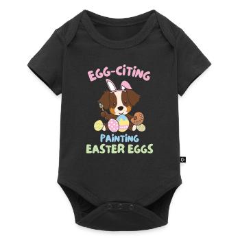 cute dogs at Easter Australian Shepherd - Baby Premium short-sleeve bodysuit - black - Front
