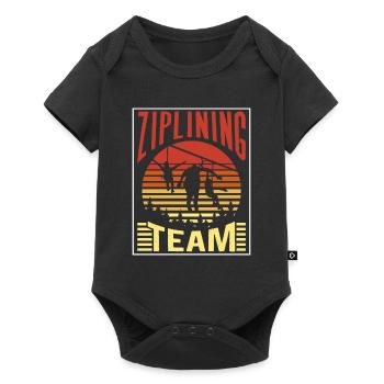 Ziplining Team Seilrutsche Zipline Sport Sprüche - Baby Premium Kurzarmbody - Schwarz - Vorne