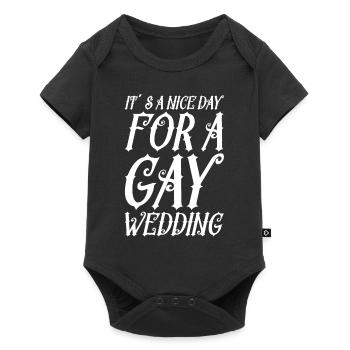 C’est une belle journée pour un mariage gay - Body à manches courtes Premium Bébé - noir - Devant