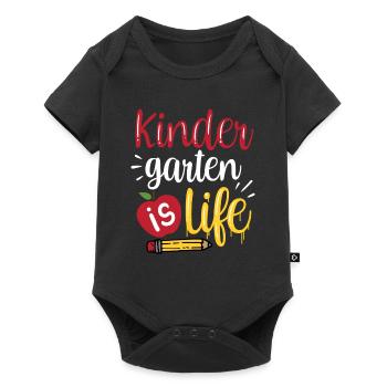 Kindergarten Ist Life Humor Kinder Süß Sprüche - Baby Premium Kurzarmbody - Schwarz - Vorne