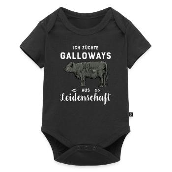 Galloway Rind I Schottland Rinderzucht für - Baby Premium Kurzarmbody - Schwarz - Vorne