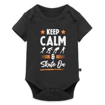 keep calm skate - Baby Premium short-sleeve bodysuit - black - Front
