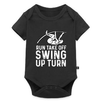 run take off swing up turn Design - Baby Premium short-sleeve bodysuit - black - Front