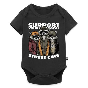 Support Your Local Street Cats Raccoon Opossum - Baby Premium short-sleeve bodysuit - black - Front