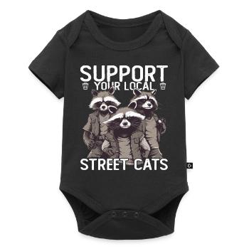 Support Your Local Street Cats Raccoon Opossum - Baby Premium short-sleeve bodysuit - black - Front