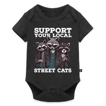 Support Your Local Street Cats Raccoon Opossum - Baby Premium short-sleeve bodysuit - black - Front
