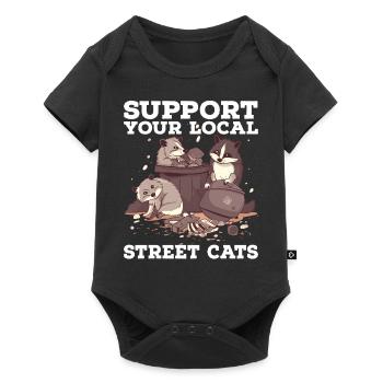 Support Your Local Street Cats Raccoon Opossum - Baby Premium short-sleeve bodysuit - black - Front
