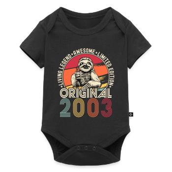 2003 Birthday vintage vintage sloth gift - Baby Premium short-sleeve bodysuit - black - Front