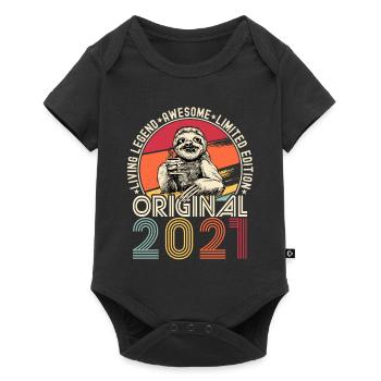 2021 Anniversaire vintage vintage cadeau paresseux - Body à manches courtes Premium Bébé - noir - Devant