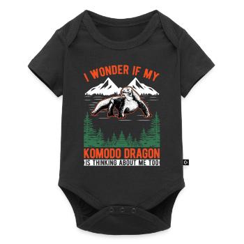 Komodowaran Waran Komododrache - Baby Premium Kurzarmbody - Schwarz - Vorne