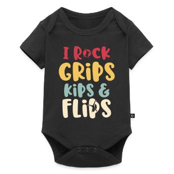 I Rock Grips Kipps And Flips Cartwheel Gymnast - Body à manches courtes Premium Bébé - noir - Devant