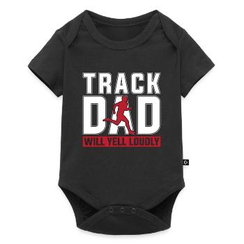 Track And Field Track Dad Will Yell Loudly Running - Baby Premium Kurzarmbody - Schwarz - Vorne