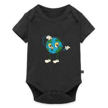 Cartoon Globe Drôle de professeur de géographie - Body à manches courtes Premium Bébé - noir - Devant