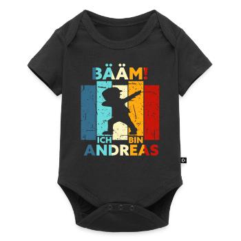 Andreas Geschenk Name Vorname Geburtstag - Baby Premium Kurzarmbody - Schwarz - Vorne