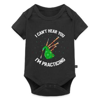 Bagpipe training and bagpipe playing - Baby Premium short-sleeve bodysuit - black - Front